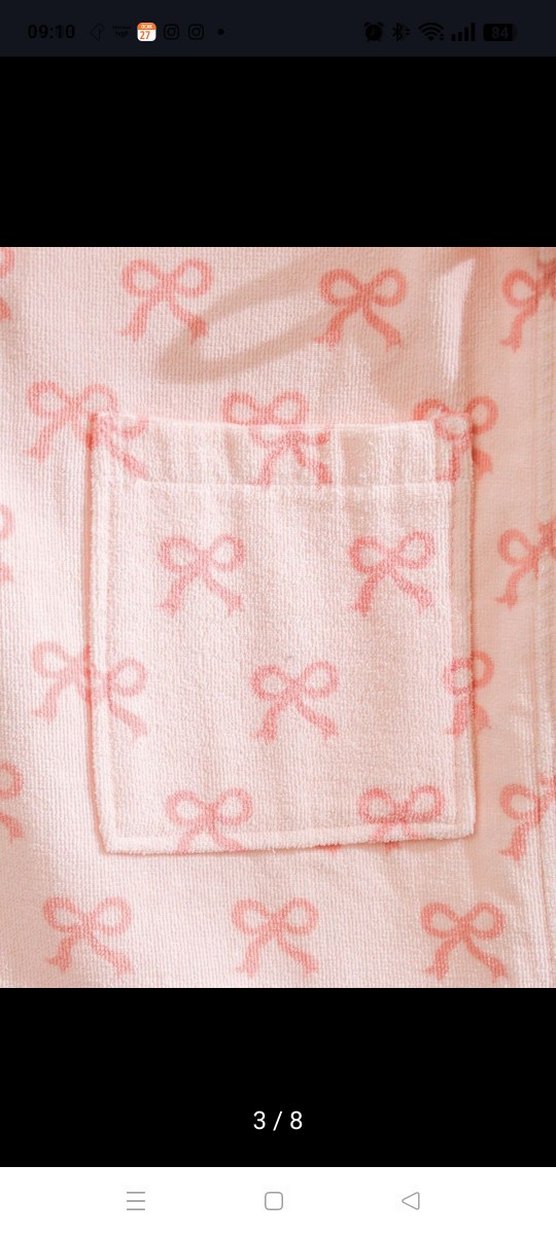 LCW 4-10 yaş Kız Çocuk Pembe Desenli Bornoz - Görsel 3