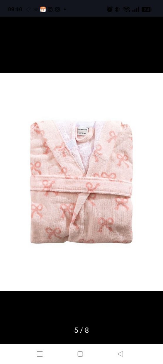 LCW 4-10 yaş Kız Çocuk Pembe Desenli Bornoz - Görsel 5