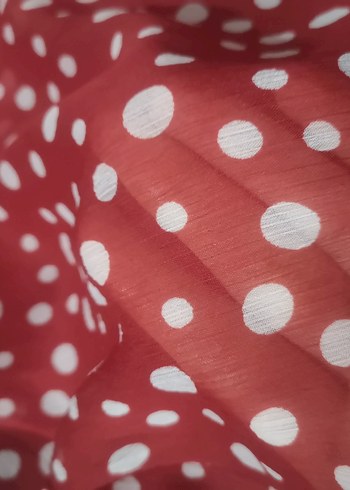 Kırmızı Puantiyeli Bohem  elbise - Görsel 5