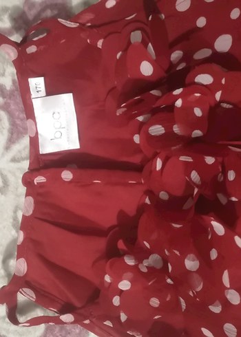 Kırmızı Puantiyeli Bohem  elbise - Görsel 2