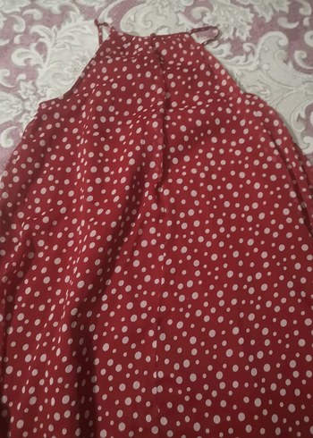 Kırmızı Puantiyeli Bohem  elbise - Görsel 3