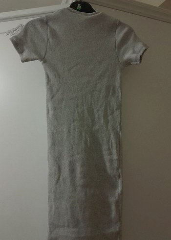 bisiklet yaka kısa kol yazlık fitilli basic elbise - Görsel 2