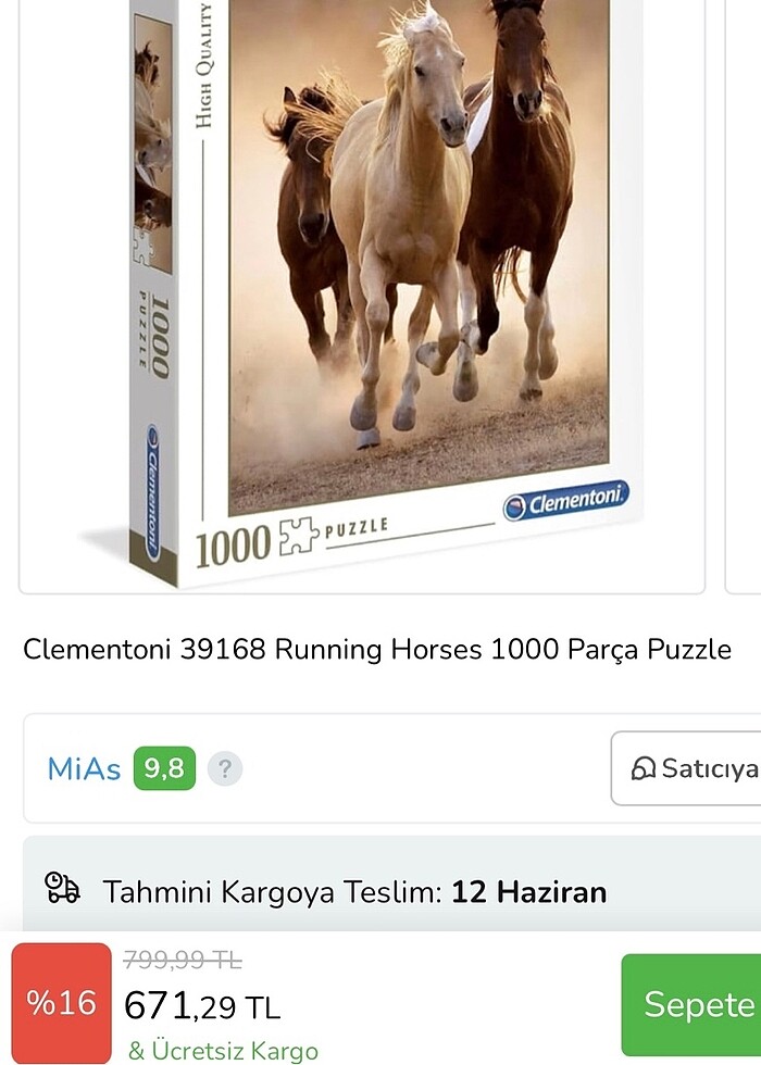 Koşan atlar/ running horses puzzle - Görsel 3