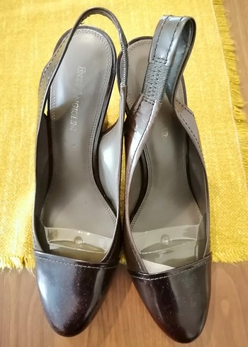 Bordo Kahve Deri Platform Topuklu Kadın Ayakkabı - Görsel 2