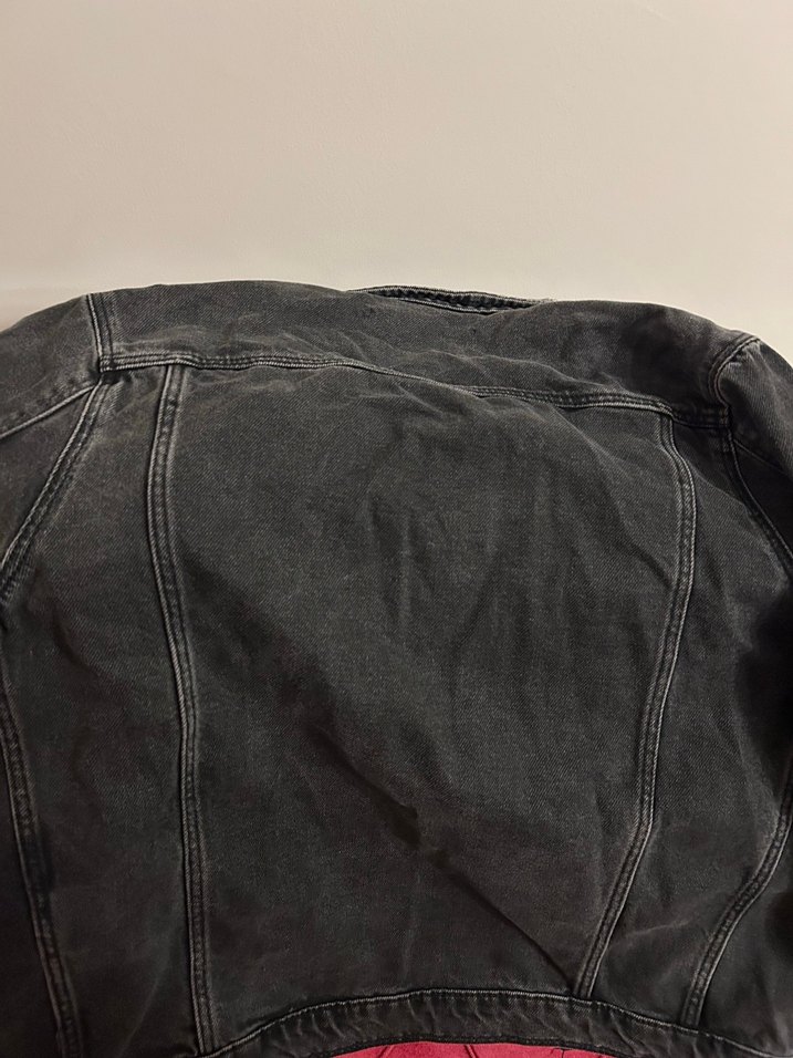 Düğmeli Siyah Kadın Denim Ceket - Görsel 4