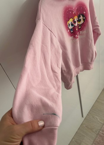 Kız Çocuk Pembe Baskılı Sweatshirt - Görsel 4