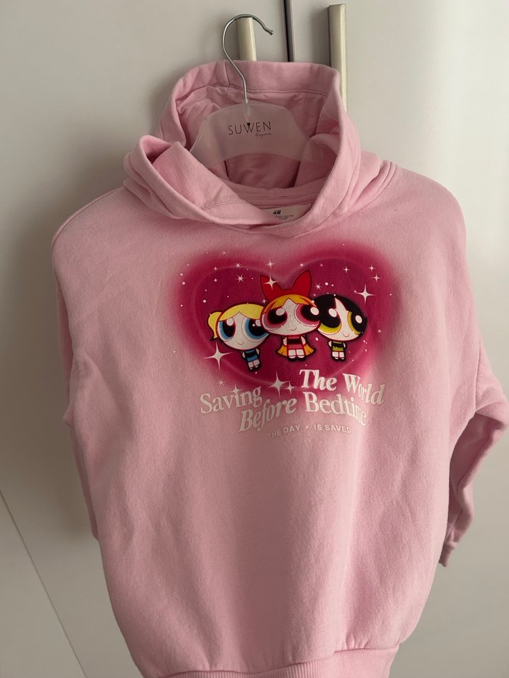 Kız Çocuk Pembe Baskılı Sweatshirt - Görsel 2