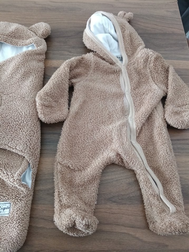 Kahverengi Peluş Bebek Tulum takım - Görsel 3