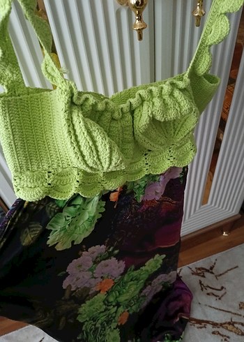 Bohem Çok Renkli Örgü Uzun Kadın Elbise - Görsel 3