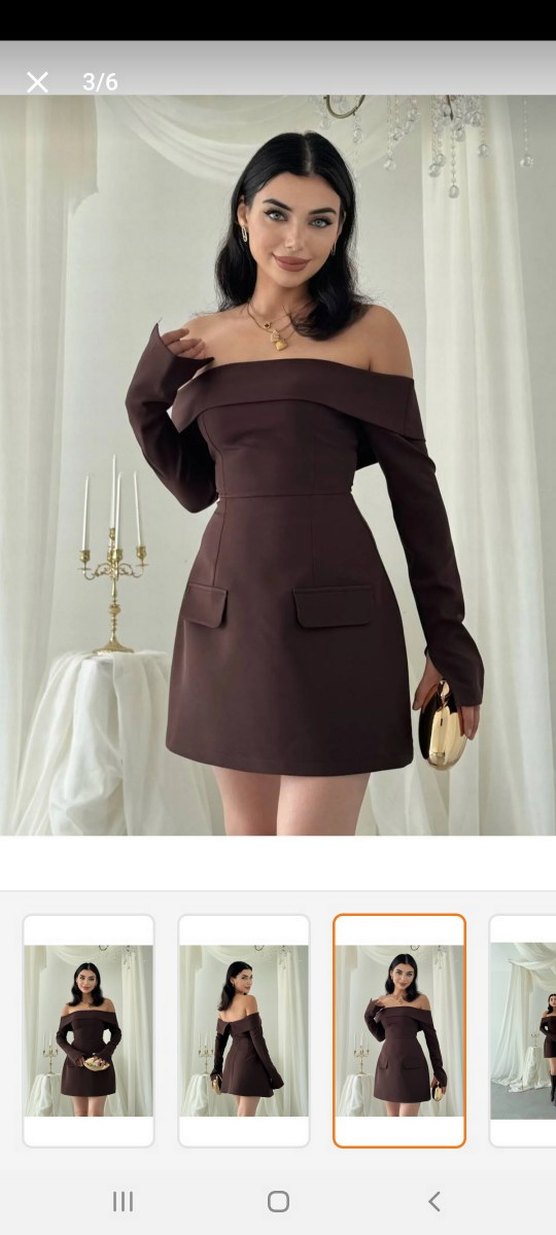 Kahverengi Mini Straplez Elbise - Görsel 3