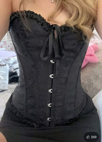 Siyah korse büstiyer - Görsel 3