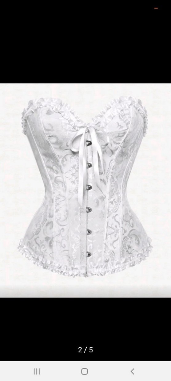 Dantel İşlemeli Straplez Beyaz Midi Bustiyer - Görsel 2