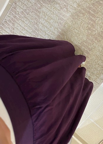 Trendyol & Milla Bordo Uzun Kollu Salaş rahat kumaş etekli takım