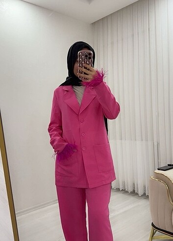 Diğer Tüylü Blazer Ceket Pantolon Takimm