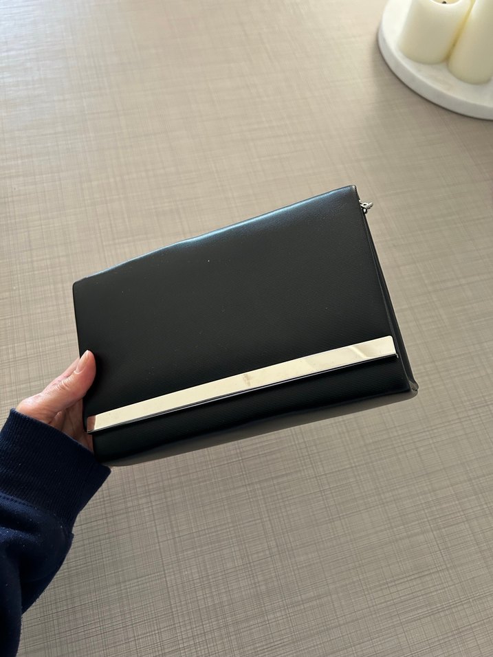 Siyah Parlak Deri Kadın Portföy Çanta - Görsel 2