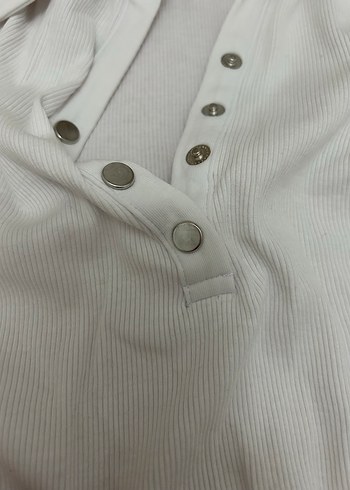 Düğmeli Beyaz Kolsuz Keten Yelek - Görsel 3
