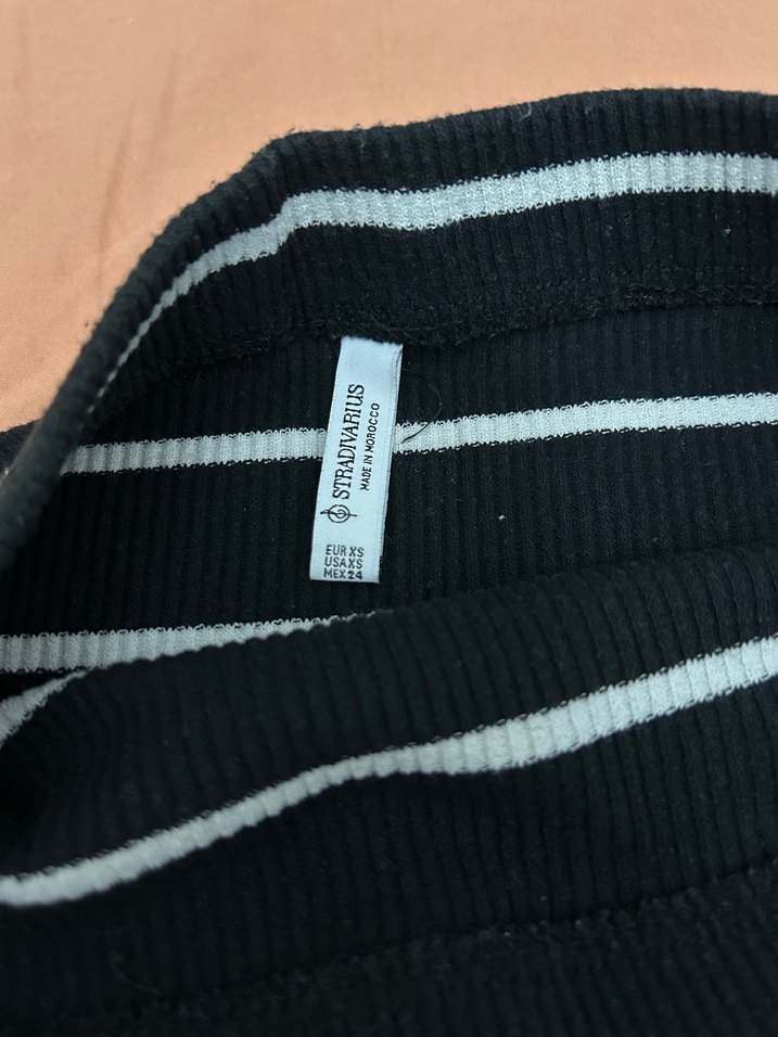 Çizgili Siyah Pilili Uzun Etek - Görsel 3