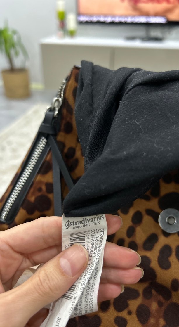 Kahverengi Leopar Desenli Süet Sırt Çantası - Görsel 5