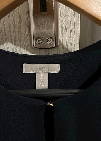 Lacivert, Pilili, Kısa Kollu V Yaka Bluz - Görsel 3