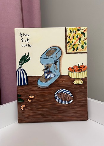 Pastel Mavi Kahve Makinesi - Görsel 3