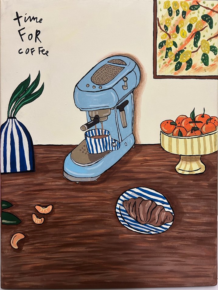 Pastel Mavi Kahve Makinesi - Görsel 2