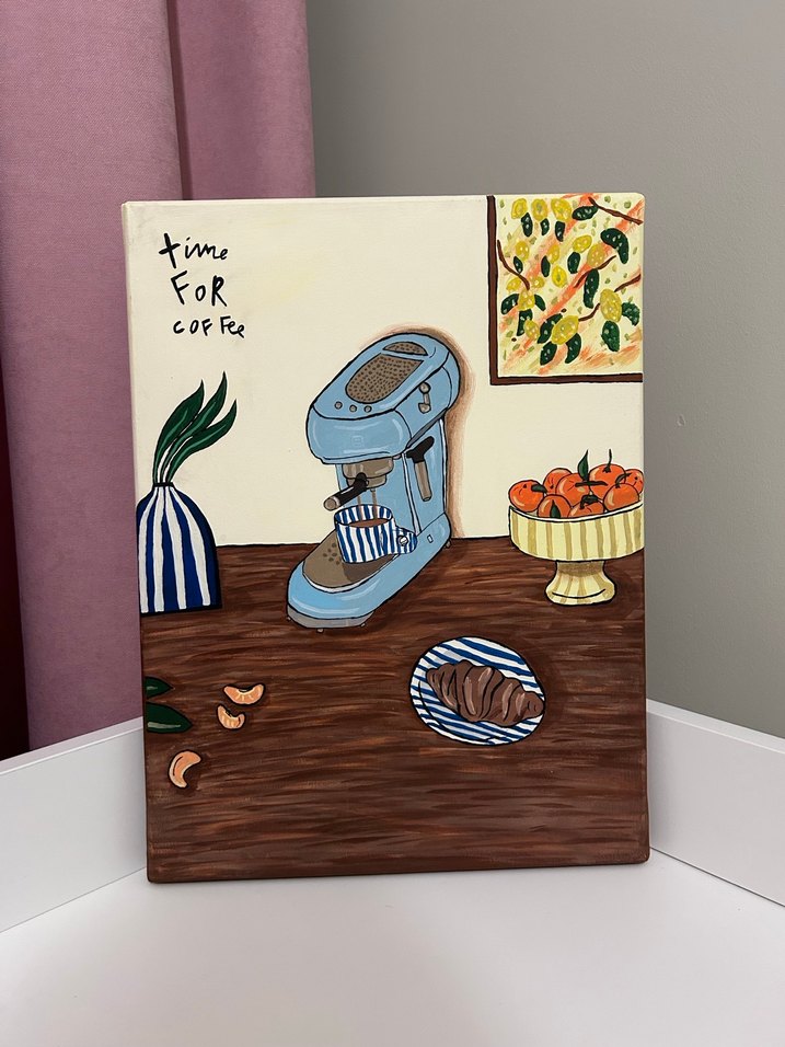 Pastel Mavi Kahve Makinesi - Görsel 3