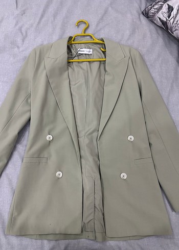 Düğmeli Bej Midi Kadın Ceket - Görsel 3