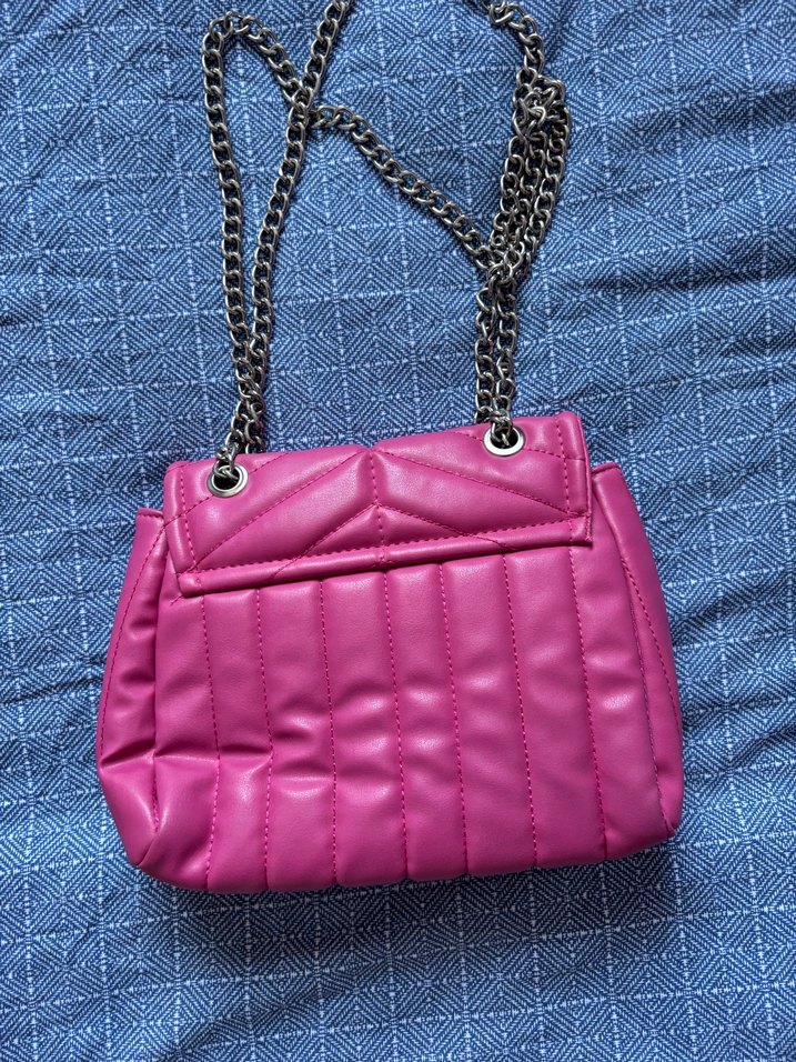 Pembe Zincir Askılı Kadın Denim Çanta - Görsel 3