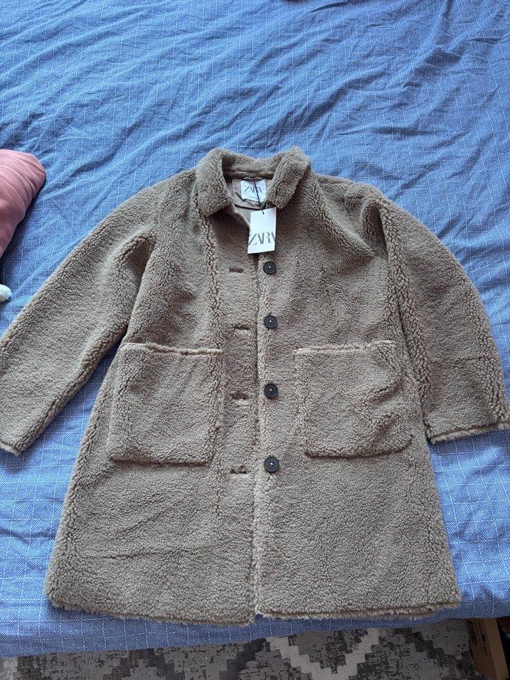 Düğmeli Kahverengi Midi Kadın Kaban - Görsel 3