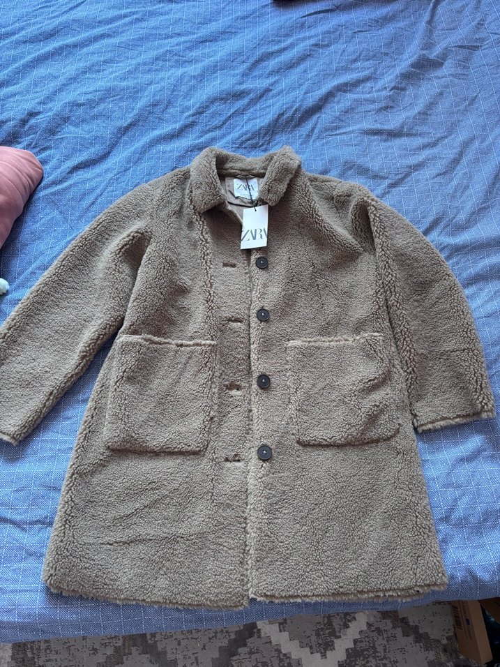 Düğmeli Kahverengi Midi Kadın Kaban - Görsel 2