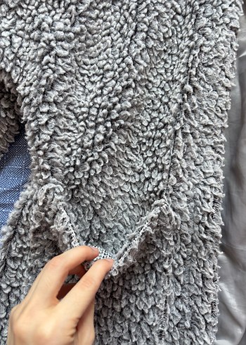 Gri Peluş Detaylı Kadın Ceket - Görsel 4