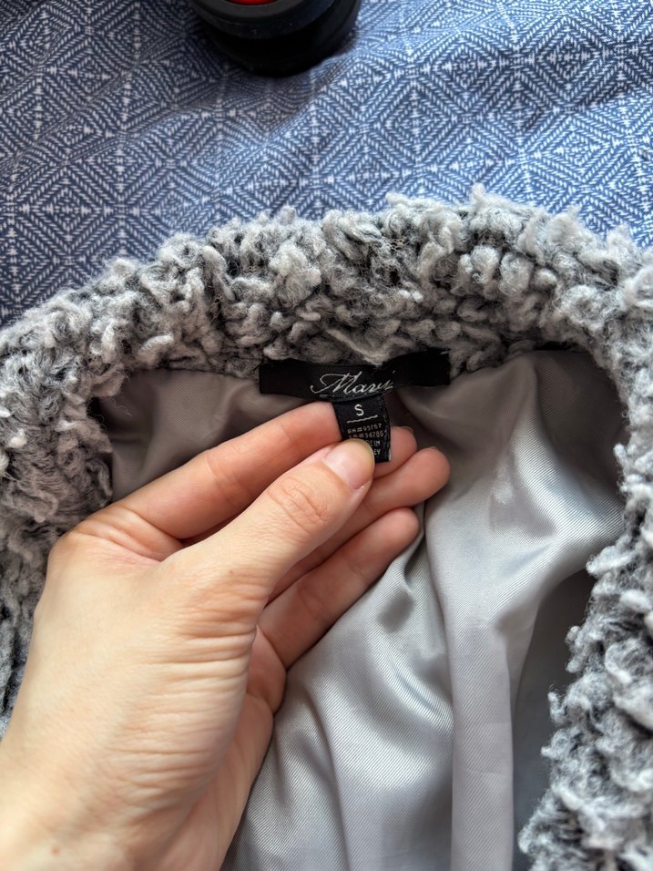 Gri Peluş Detaylı Kadın Ceket - Görsel 5