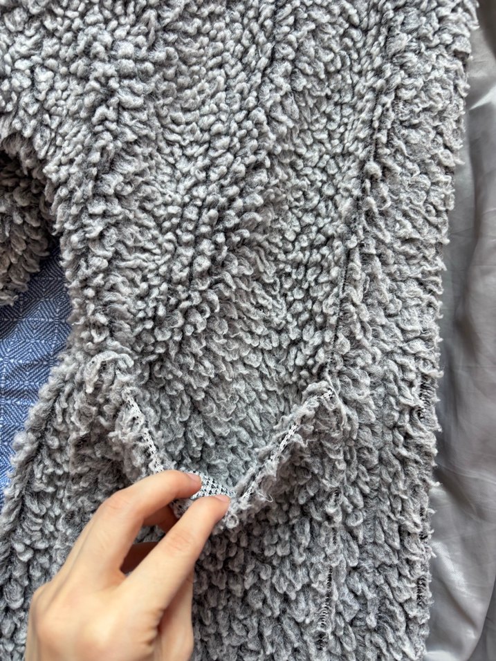 Gri Peluş Detaylı Kadın Ceket - Görsel 4