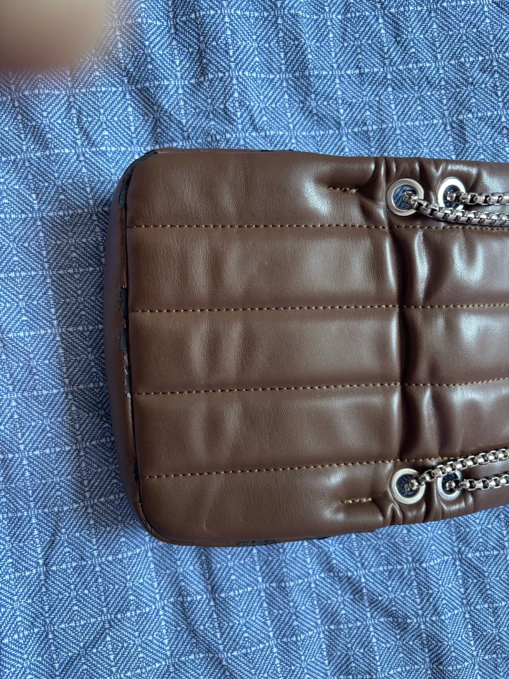 Kahverengi Deri Zincir Askılı Kadın Çanta - Görsel 4