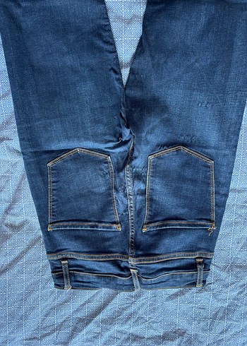 Kadın Lacivert Denim Geniş Paça Jean - Görsel 6