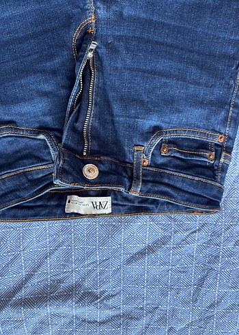 Kadın Lacivert Denim Geniş Paça Jean - Görsel 3