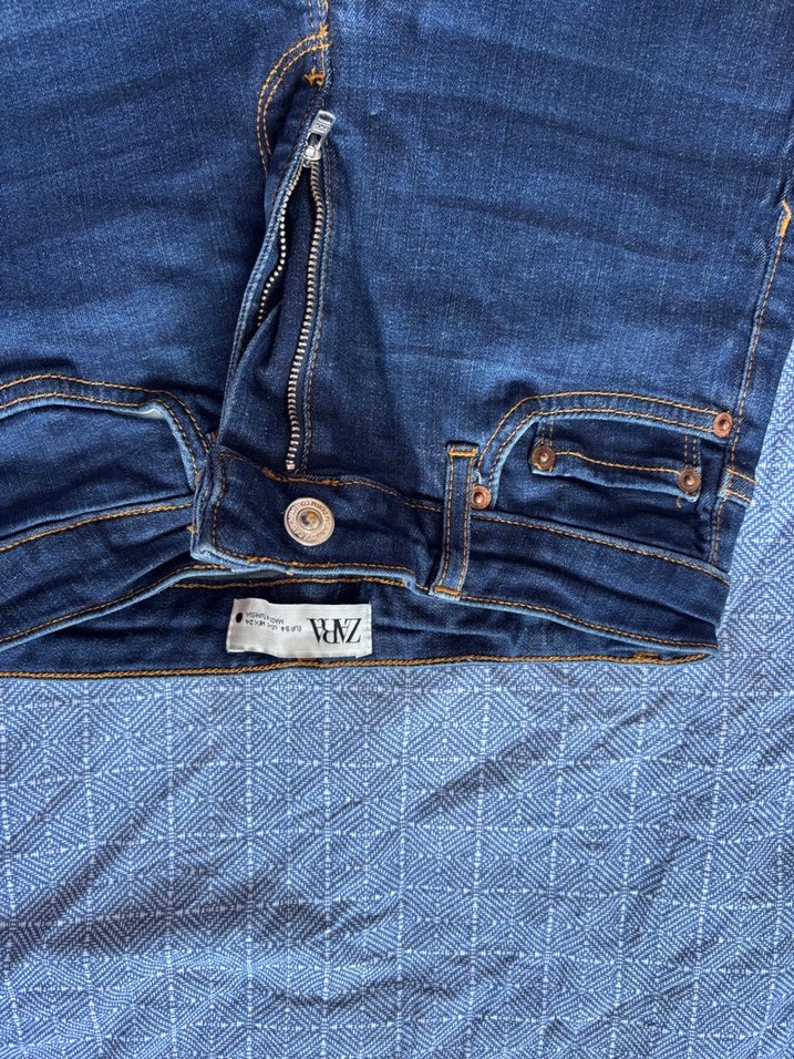 Kadın Lacivert Denim Geniş Paça Jean - Görsel 4