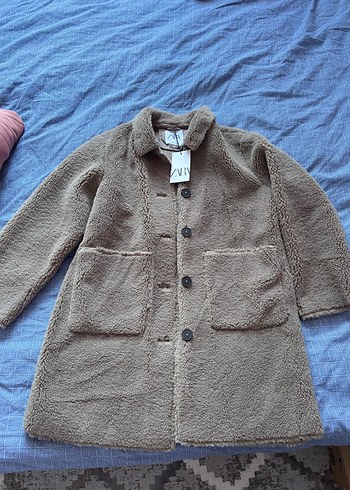 Düğmeli Kahverengi Midi Kadın Kaban - Görsel 3