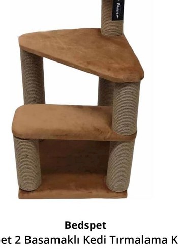 Kahverengi Üç Katlı Kedi Tırmalama evi - Görsel 4