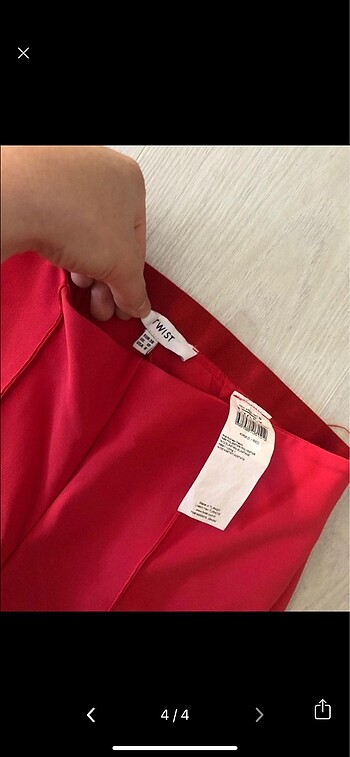 38 Beden kırmızı Renk Twist pantolon