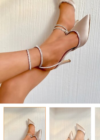 Bej Yılan Desenli Stiletto Topuklu Kadın Abiye Ayakkabı