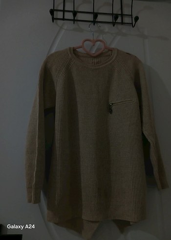 Bej Kadın Triko Uzun Kollu Kazak - Görsel 3