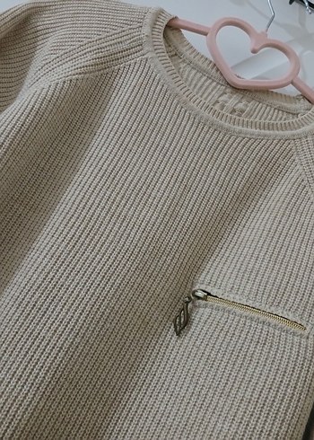Bej Kadın Triko Uzun Kollu Kazak - Görsel 4