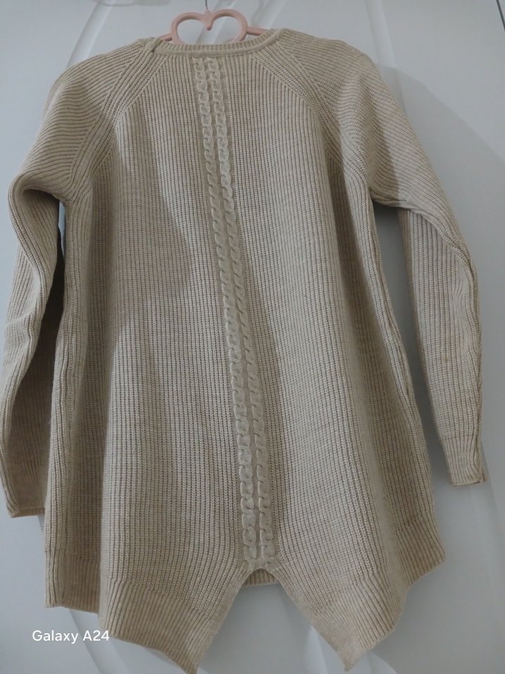 Bej Kadın Triko Uzun Kollu Kazak - Görsel 5
