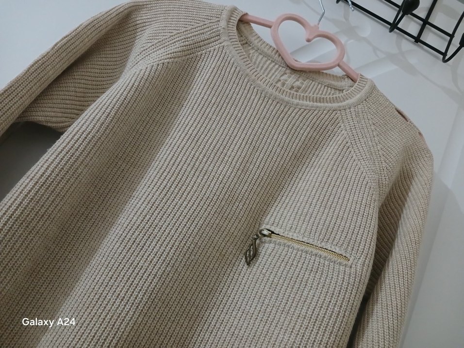 Bej Kadın Triko Uzun Kollu Kazak - Görsel 4