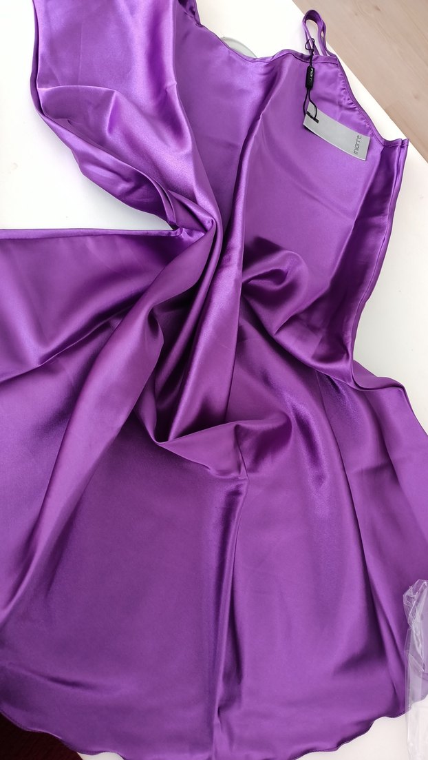 Mor saten Midi gecelik XXL - Görsel 3