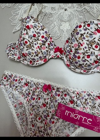 Miorre Beyaz Çiçekli Mini Bohem Sütyen Takımı - Görsel 4