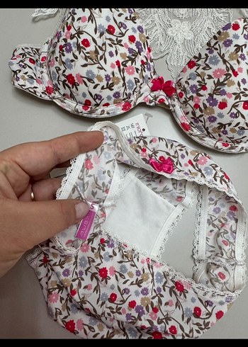 Miorre Beyaz Çiçekli Mini Bohem Sütyen Takımı - Görsel 7