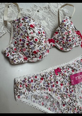 Miorre Beyaz Çiçekli Mini Bohem Sütyen Takımı - Görsel 3