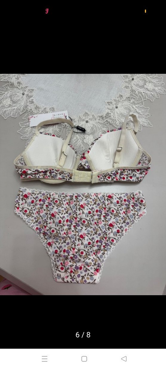 Miorre Beyaz Çiçekli Mini Bohem Sütyen Takımı - Görsel 5